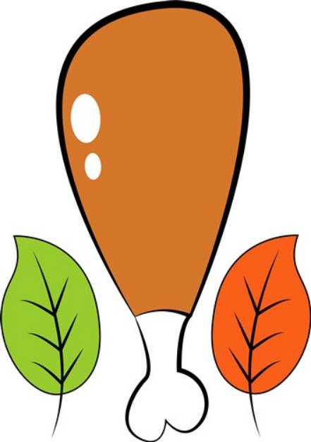 Picture of Turkey Leg & Fall Leaves SVG File