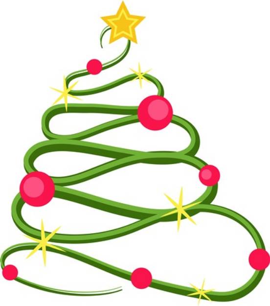 Picture of Swirl Christmas Tree SVG File