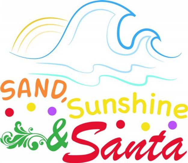 Picture of Sand Sunshine & Santa SVG File