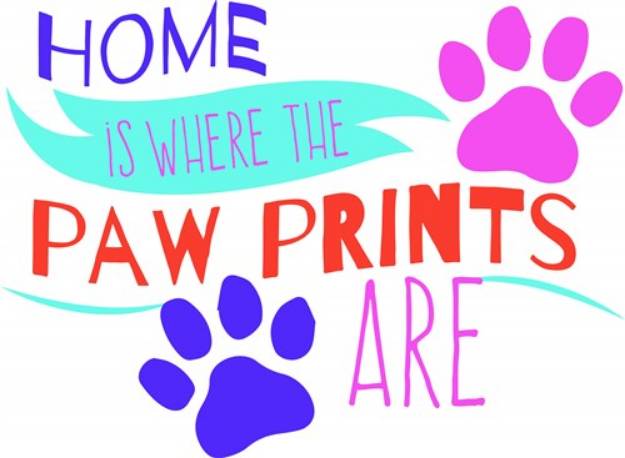 Picture of Home Has Pawprints SVG File