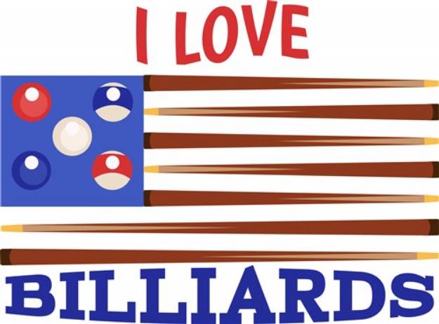 Picture of I Love Billiards SVG File