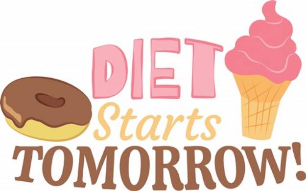 Picture of Diet  Starts Tomorrow SVG File