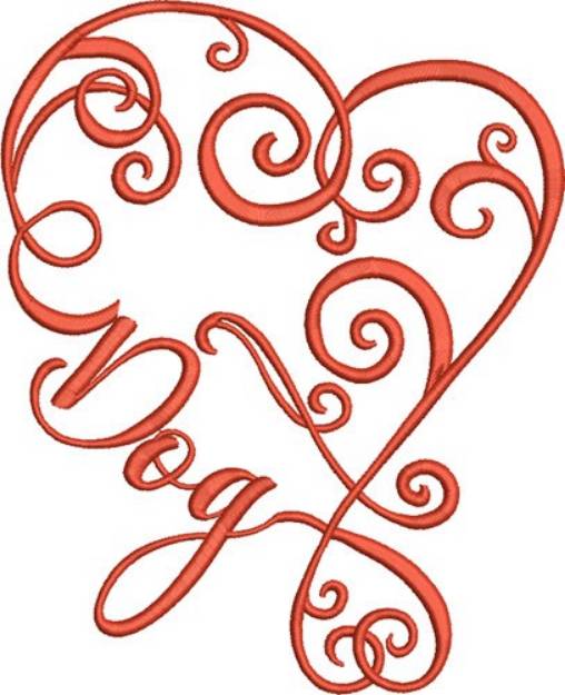 Picture of Dog Heart Machine Embroidery Design