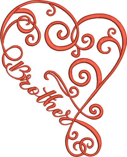 Brother Heart Machine Embroidery Design