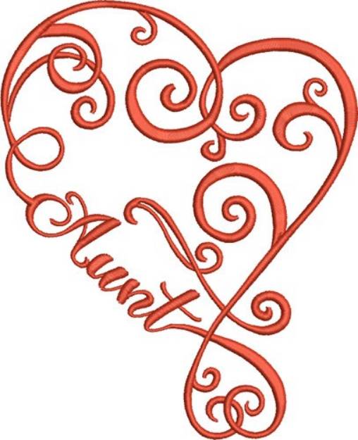 Picture of Aunt Heart Machine Embroidery Design