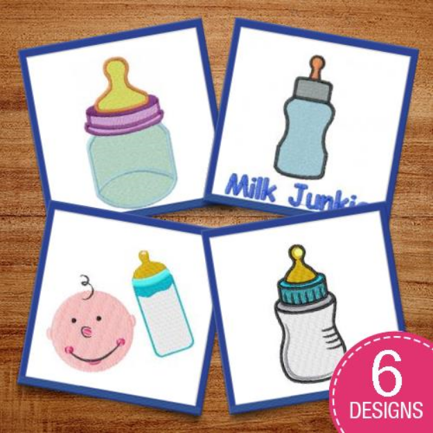 Picture of Baby Bottles Embroidery Design Pack