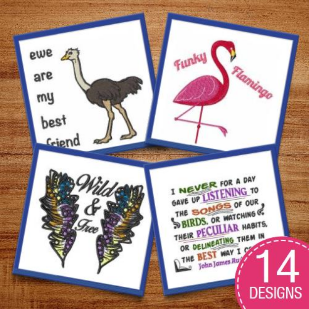 Picture of Wild & Free Birds Embroidery Design Pack