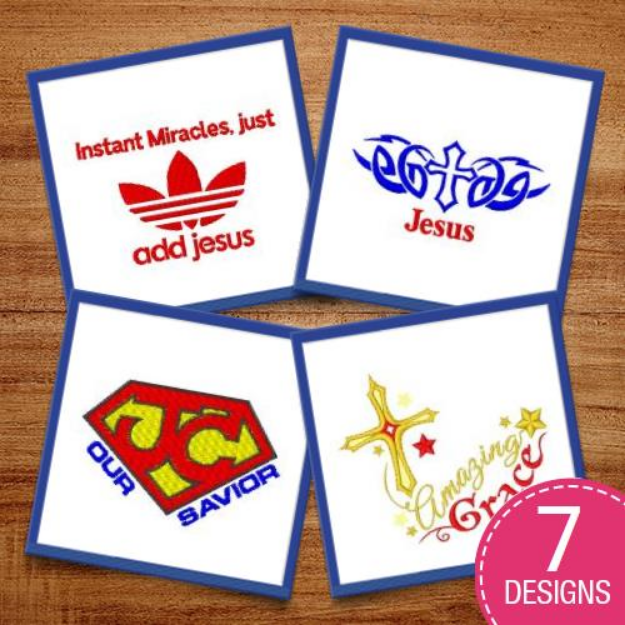 Picture of Instant Miracle Add Jesus Embroidery Design Pack
