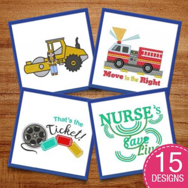 Picture of Just Keep Truckin Embroidery Design Pack