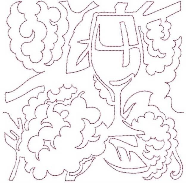 Picture of Wine Quilt Block Machine Embroidery Design