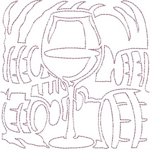 Picture of Wine & Barrell Quilt Block Machine Embroidery Design
