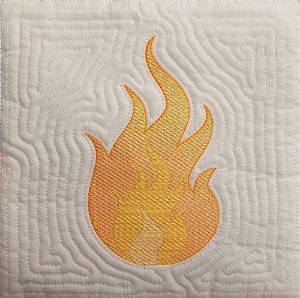 Picture of Flame Mylar Block Machine Embroidery Design