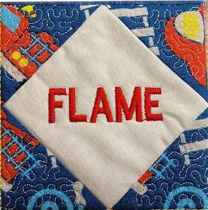 Picture of Flame Text Block Machine Embroidery Design