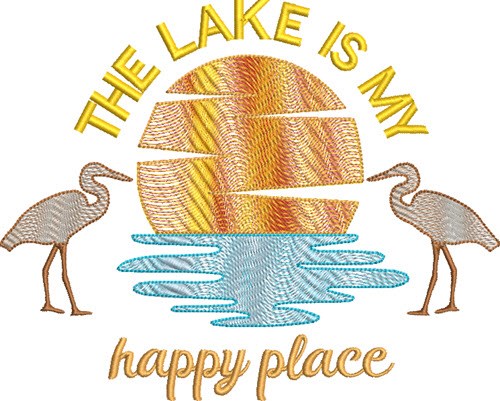 Happy Place at the Lake Machine Embroidery Design