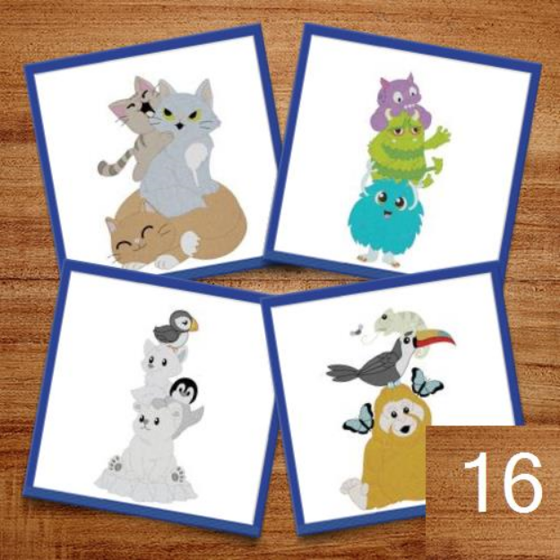 Picture of Animal Stacks Embroidery Design Pack