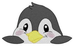 Picture of Penguin Pocket Peeker Machine Embroidery Design
