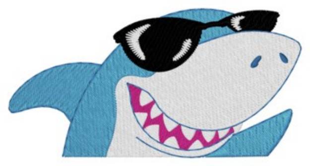 Picture of Shark Pocket Peeker Machine Embroidery Design