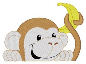 Picture of Monkey Pocket Peeker Machine Embroidery Design
