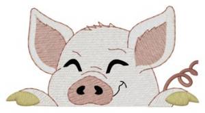 Picture of Pig Pocket Peeker Machine Embroidery Design