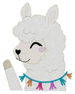 Picture of Llama Pocket Peeker Machine Embroidery Design
