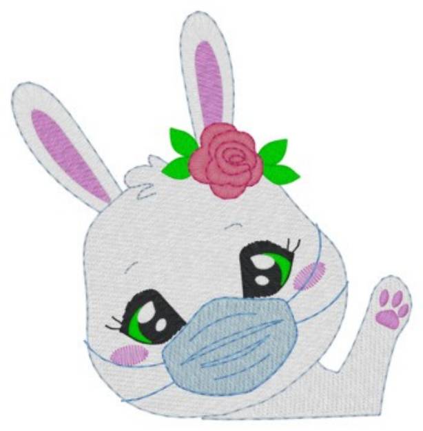 Picture of Rabbit With Mask Machine Embroidery Design