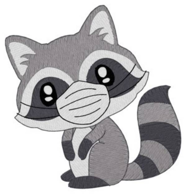 Picture of Raccoon With Mask Machine Embroidery Design