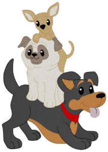 Picture of Dog Stack Machine Embroidery Design