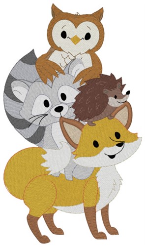 Woodland Critters Stack Machine Embroidery Design