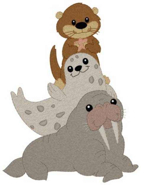 Picture of Ocean Animal Stack Machine Embroidery Design