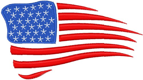 Flying American Flag Machine Embroidery Design