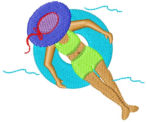 Relaxing In The Water Machine Embroidery Design