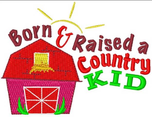 Picture of Born & Raised Country Kid Machine Embroidery Design