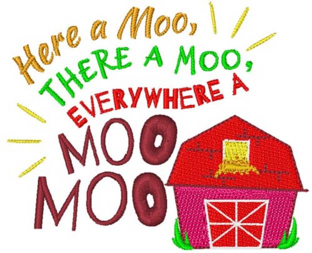 Picture of Everywhere A Moo Moo Machine Embroidery Design