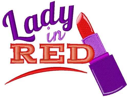Lady In Red Machine Embroidery Design