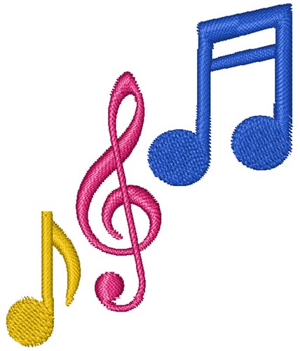 Musical Notes & Clef Machine Embroidery Design
