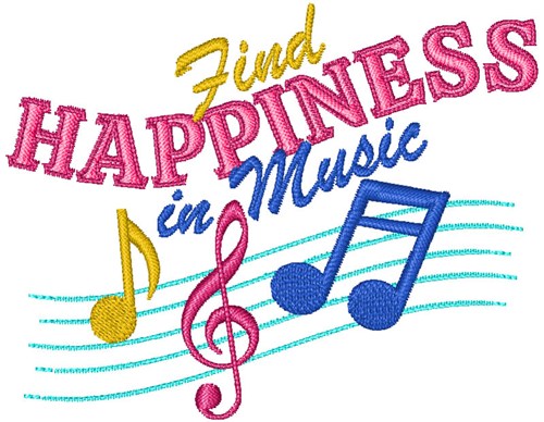 Find Happiness In Music Machine Embroidery Design