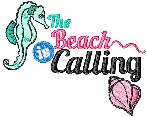 The Beach Is Calling Machine Embroidery Design