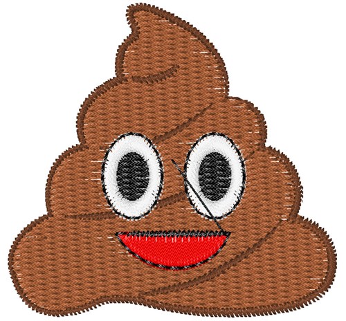 Poop Emoji Machine Embroidery Design