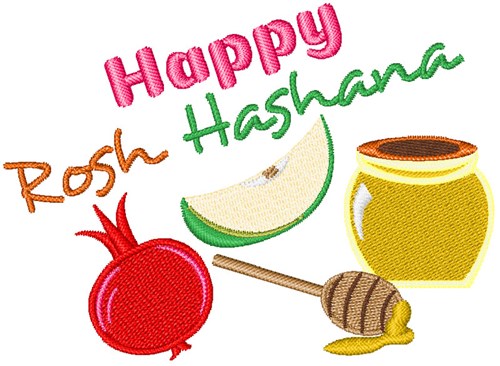 Happy Rosh Hashana Machine Embroidery Design