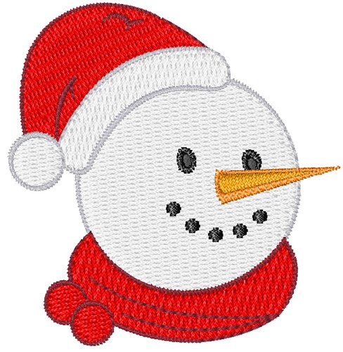 Snowman Head Machine Embroidery Design