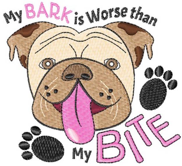 Picture of Bark Worst Than My Bite Machine Embroidery Design