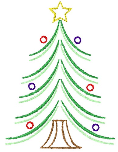 Artistic Christmas Tree Machine Embroidery Design