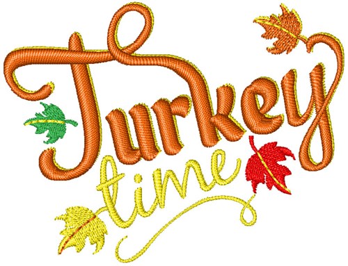 Turkey Time Machine Embroidery Design