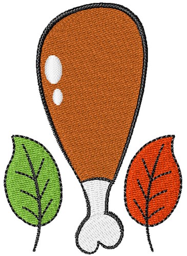 Turkey Leg & Fall Leaves Machine Embroidery Design