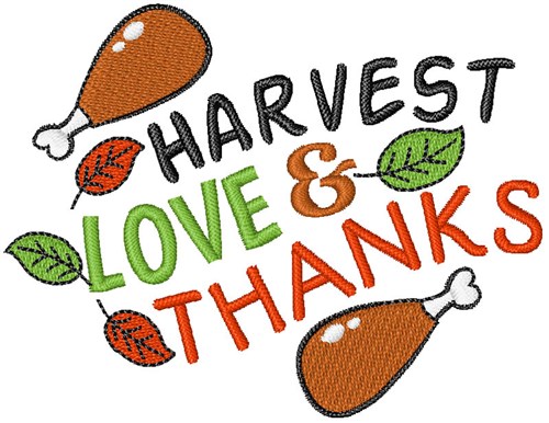 Harvest Love & Thanks Machine Embroidery Design