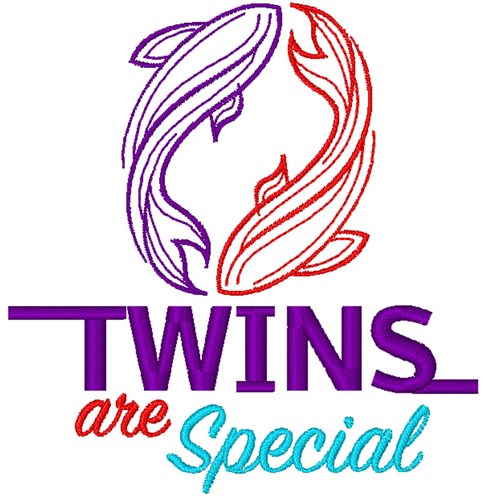 Twins Are Special Machine Embroidery Design