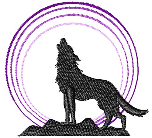 Howl At The Moon Machine Embroidery Design