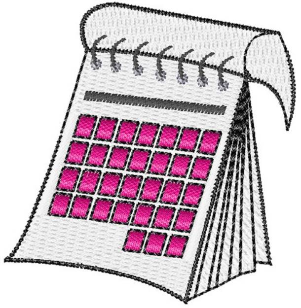 Picture of Standing Calander Machine Embroidery Design
