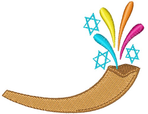 Yom Kippur Shofar Machine Embroidery Design