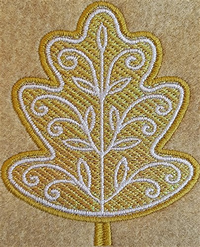 Mylar Filigree Leaf Machine Embroidery Design